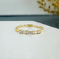 0.16CTW Baguette and Round Diamond Thin Beaded Stackable Band