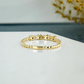 0.16CTW Baguette and Round Diamond Thin Beaded Stackable Band