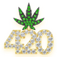 Weed Leaf 420 Diamond Hip Hop Pendant customdiamjewel