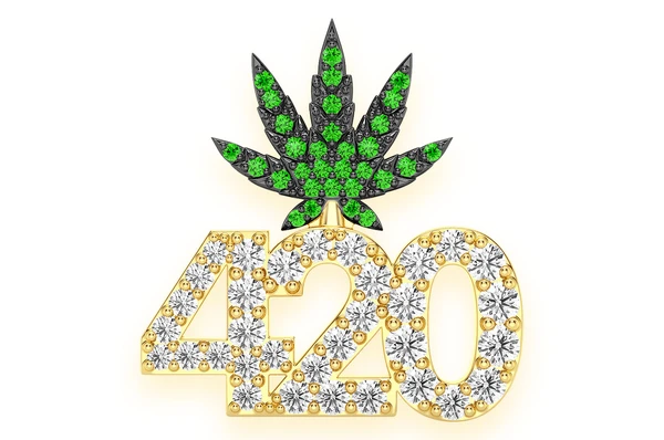 Weed Leaf 420 Diamond Hip Hop Pendant customdiamjewel