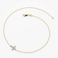 Tiny Natural Diamond 14K Gold Cross Bracelet  customdiamjewel   