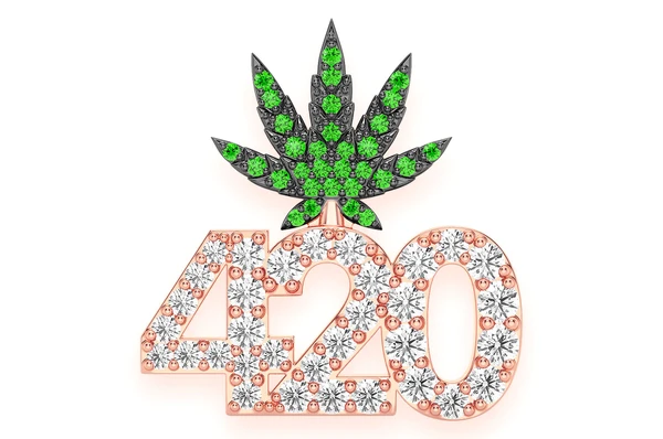 Weed Leaf 420 Diamond Hip Hop Pendant customdiamjewel