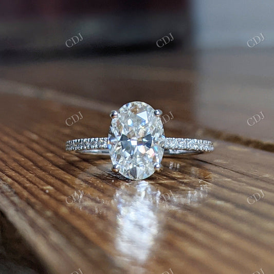 2.15CTW Oval Cut Moissanite Engagement Ring  customdiamjewel 10KT White Gold VVS-EF