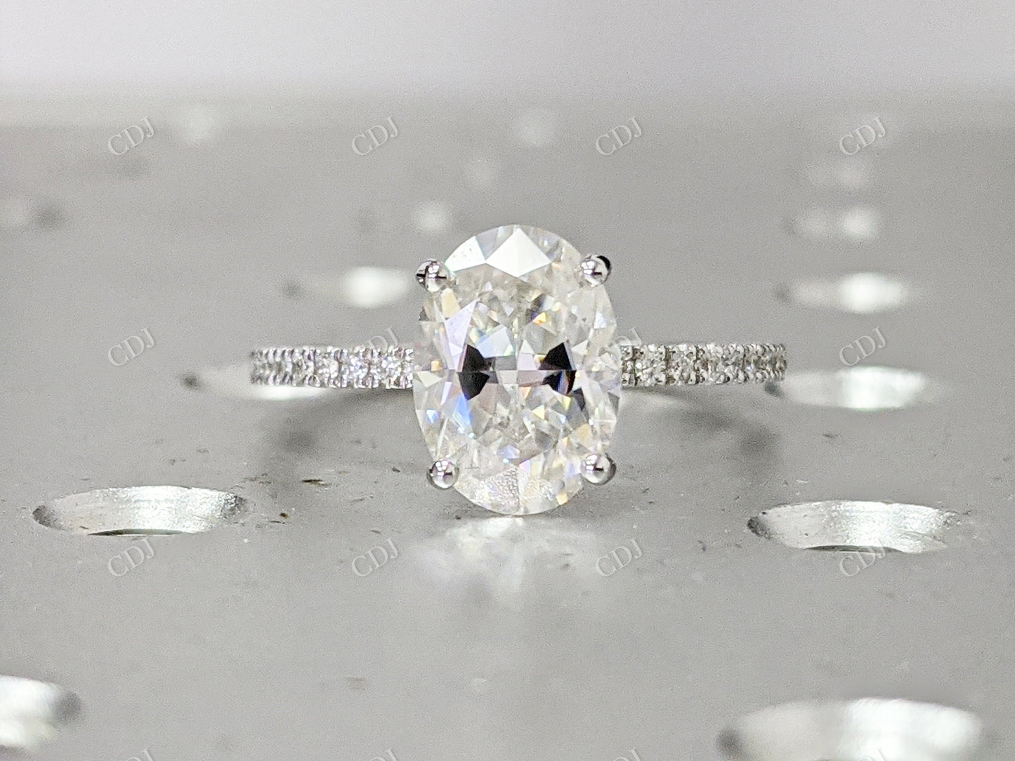 2.15CTW Oval Cut Moissanite Engagement Ring