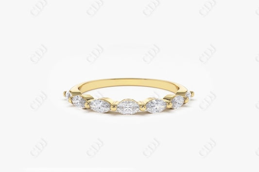 0.56CTW Lab Grown Marquise Diamond Wedding Band  customdiamjewel Sterling Silver Yellow Gold VVS-EF