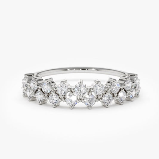 0.60CTW Natural Diamond Solid Gold Half Eternity Wedding Band  customdiamjewel 10 KT Solid Gold White Gold VVS-EF