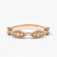 0.29CTW Baguette Cut Natural Diamond Micro Pave Half Eternity Band  customdiamjewel 10 KT Solid Gold Rose Gold VVS-EF