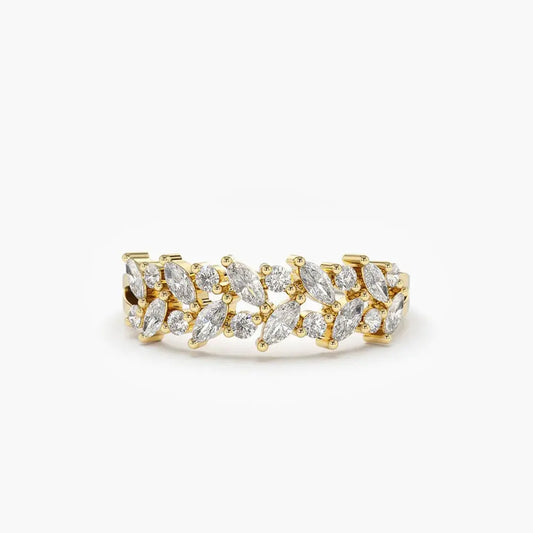 0.50CTW Marquise Cut Diamond Wedding Ring  customdiamjewel 10KT Yellow Gold VVS-EF