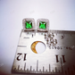 Green Emerald Princess cut Stud Earrings  customdiamjewel   