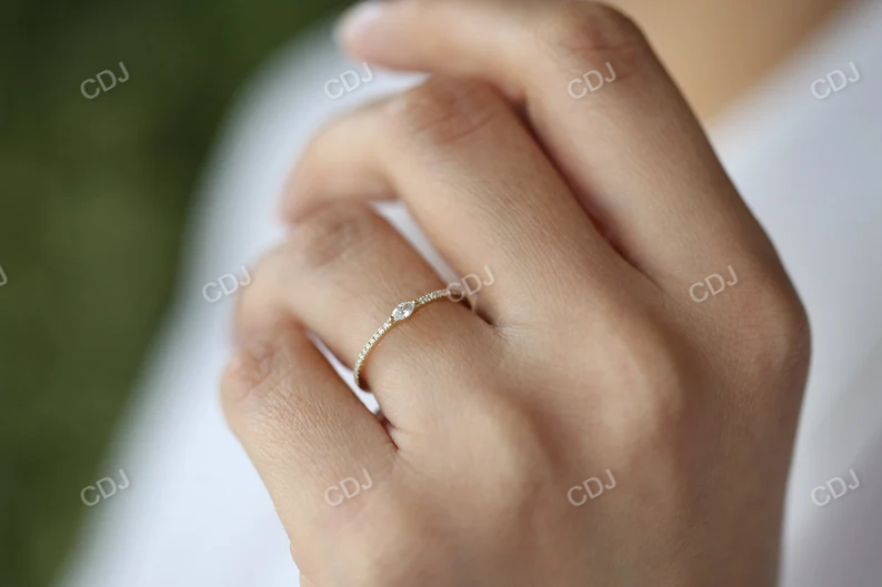 0.21CTW Marquise and Round Pave Lab Grown Diamond Eternity wedding Band  customdiamjewel   