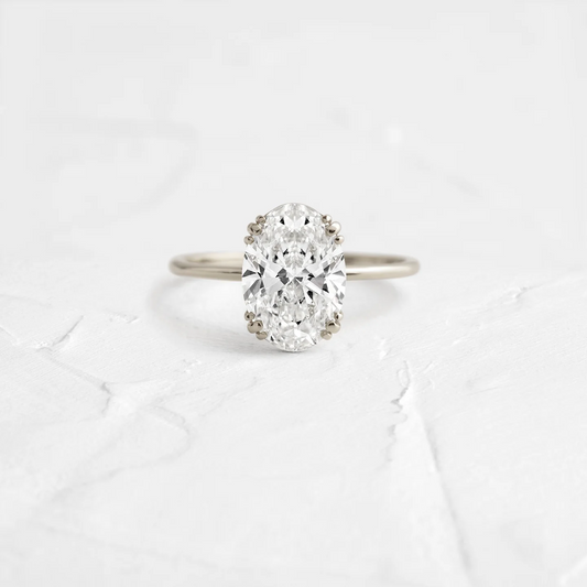 Oval Cut Moissanite Antique Style Prong Set Wedding Ring  customdiamjewel 10KT White Gold VVS-EF