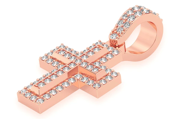 0.35CTW Border Cross Diamond Pendant  customdiamjewel   