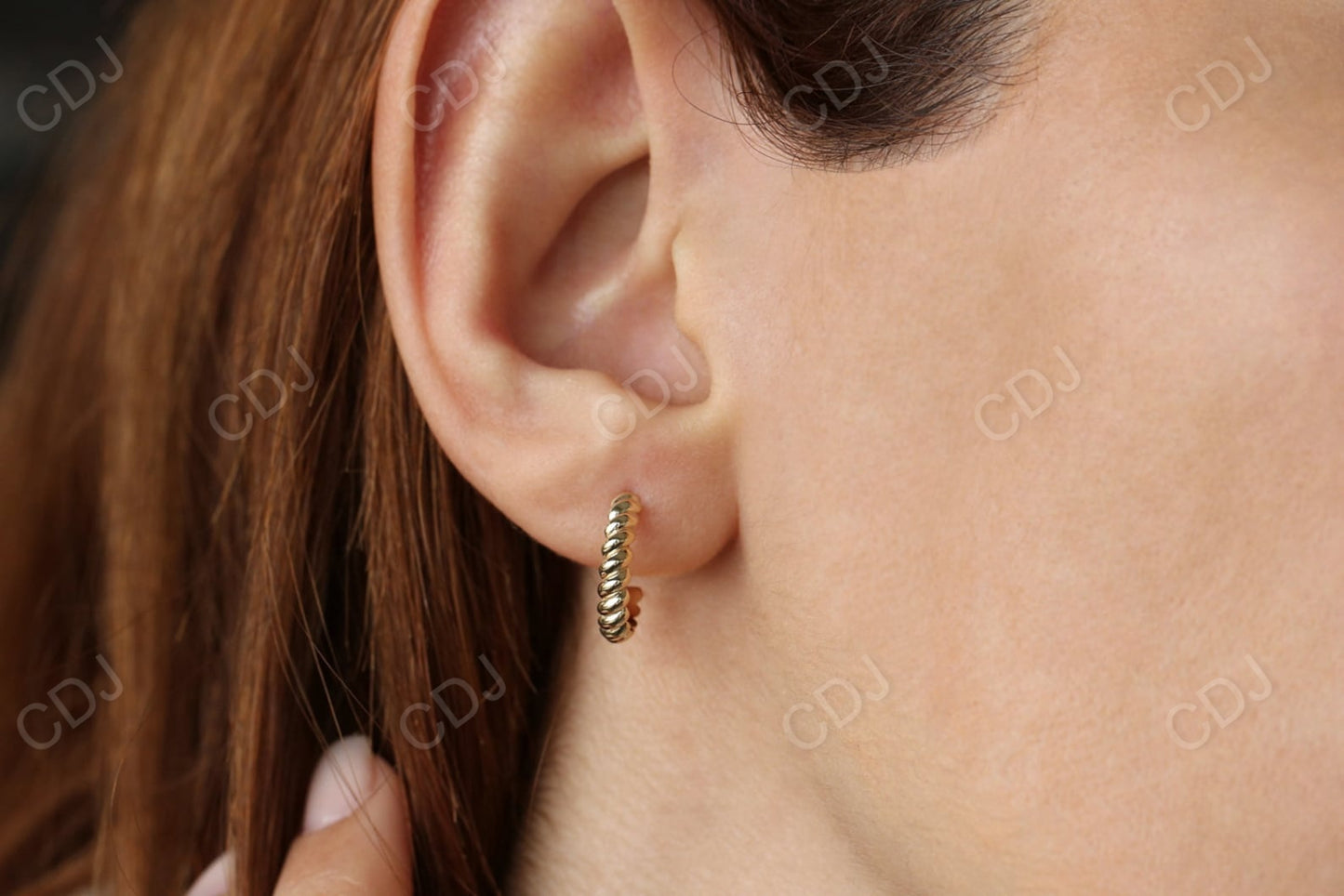 Gold Twisted Rope Hoop Earrings  customdiamjewel   