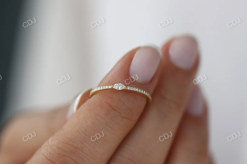 0.21CTW Marquise and Round Pave Lab Grown Diamond Eternity wedding Band  customdiamjewel   