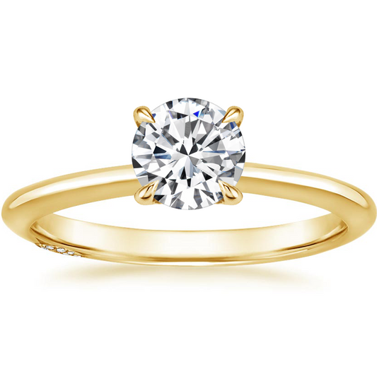 2.11CTW Round Hidden Halo Lab Grown Diamond Engagement Ring  customdiamjewel Sterling Silver Yellow Gold VVS-EF