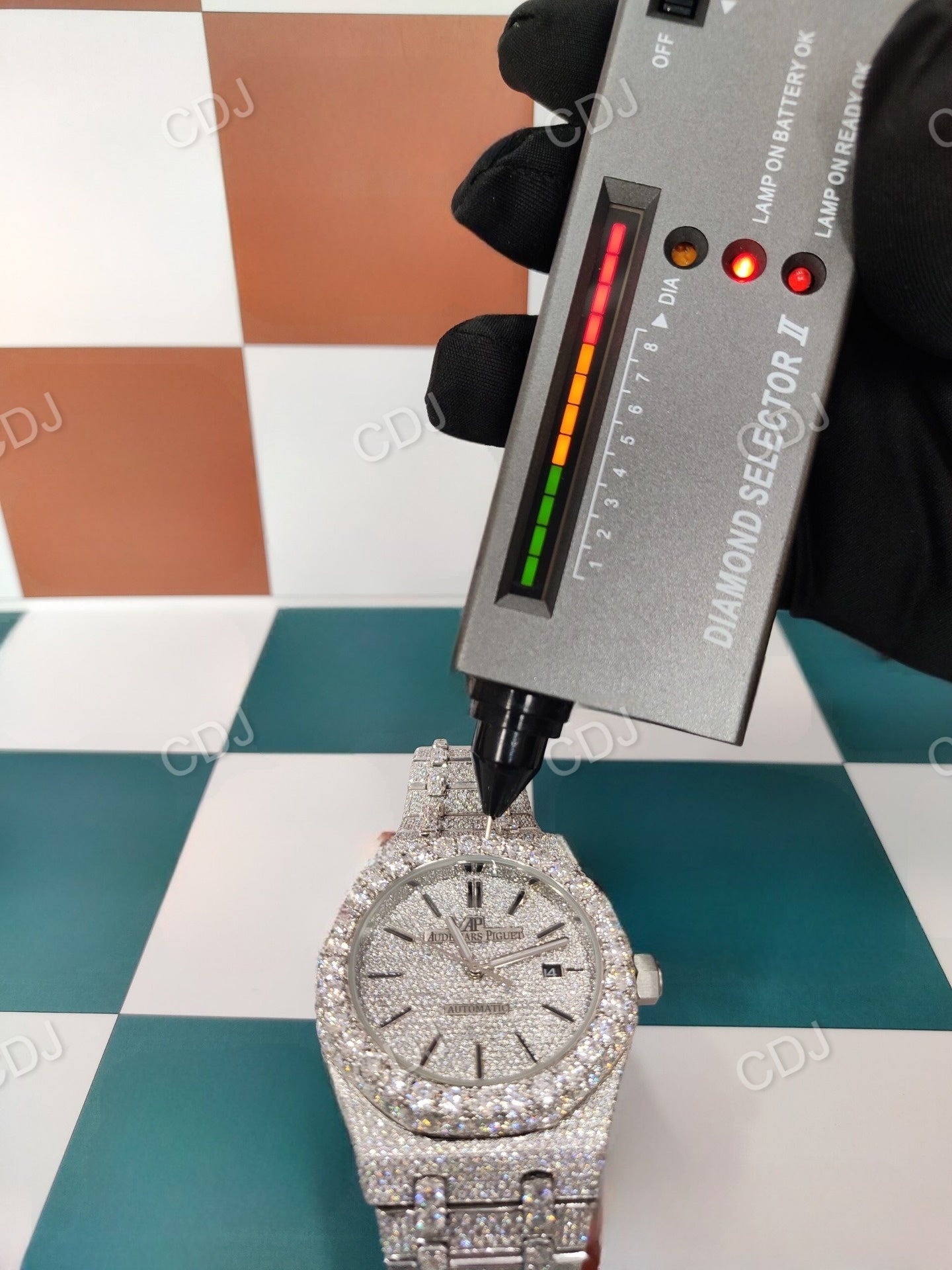 Moissanite Diamond Studded AP Watch customdiamjewel