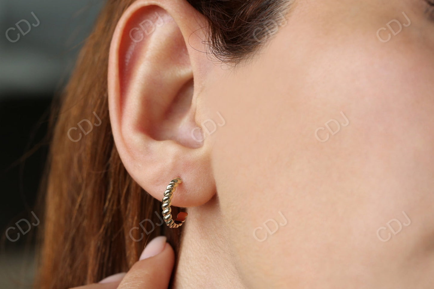 Gold Twisted Rope Hoop Earrings  customdiamjewel   