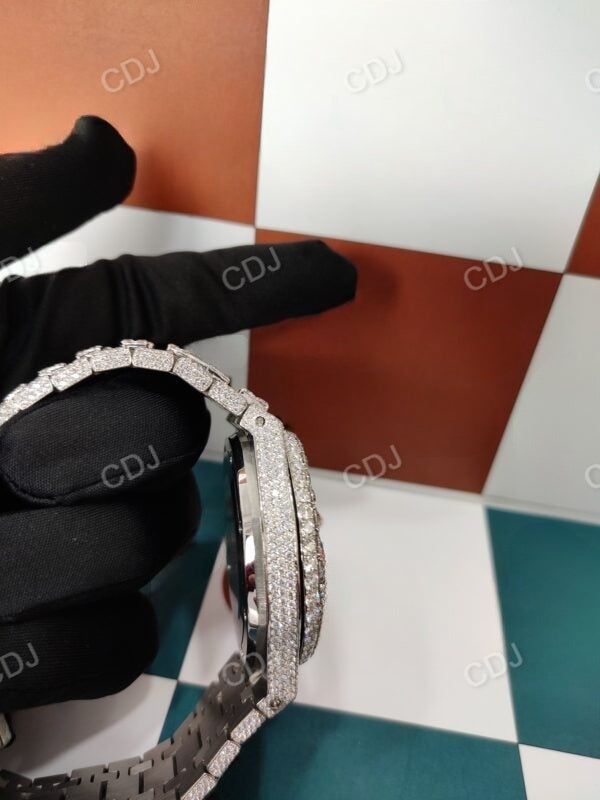 Moissanite Diamond Studded AP Watch customdiamjewel