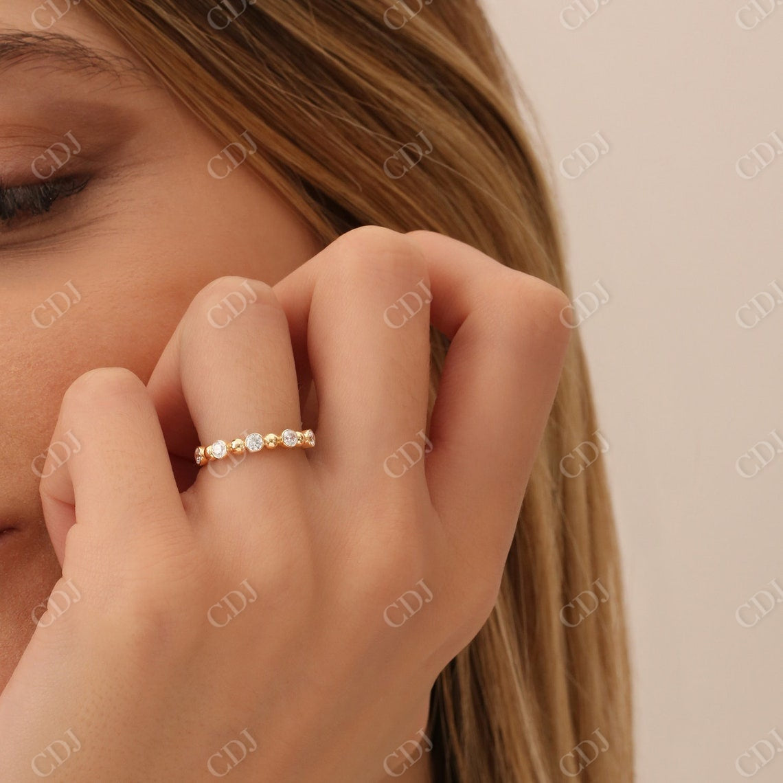 0.50CTW Natural Diamond Wedding Band Round Diamond Bezel Setting  customdiamjewel   
