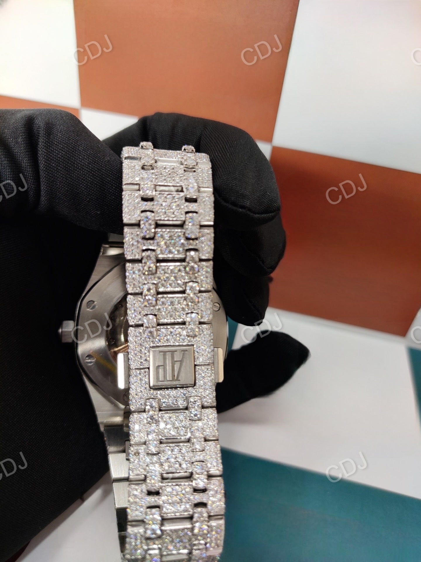 Moissanite Diamond Studded AP Watch customdiamjewel
