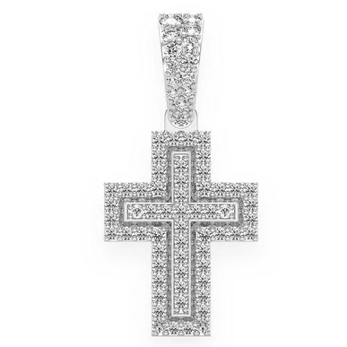 0.35CTW Border Cross Diamond Pendant  customdiamjewel   