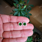 Green Emerald Princess cut Stud Earrings  customdiamjewel   