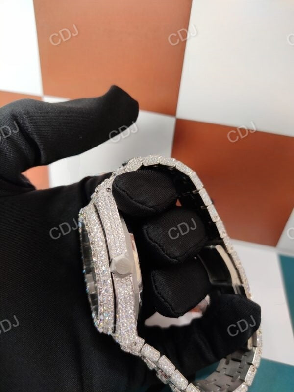 Moissanite Diamond Studded AP Watch customdiamjewel