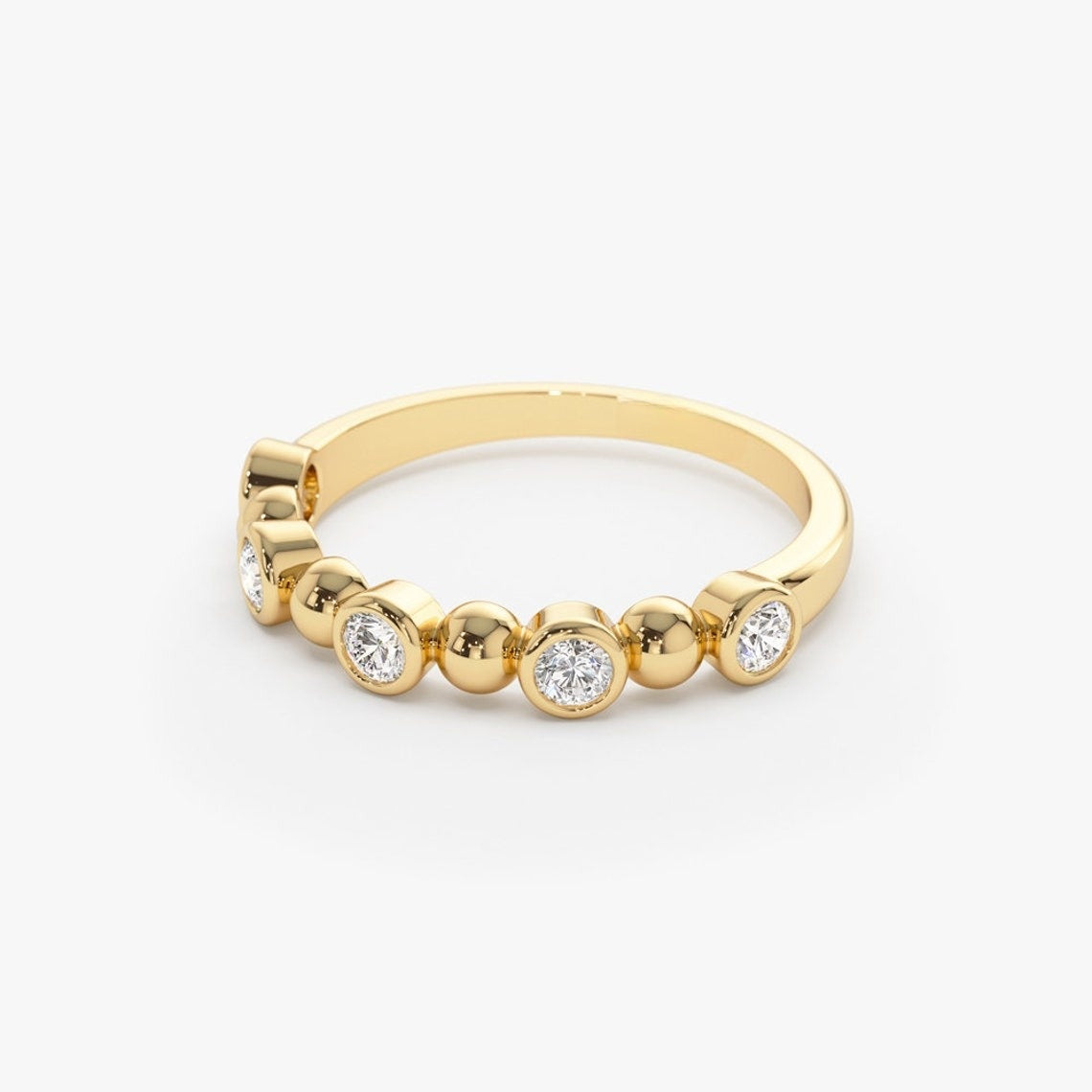 0.50CTW Natural Diamond Wedding Band Round Diamond Bezel Setting  customdiamjewel   