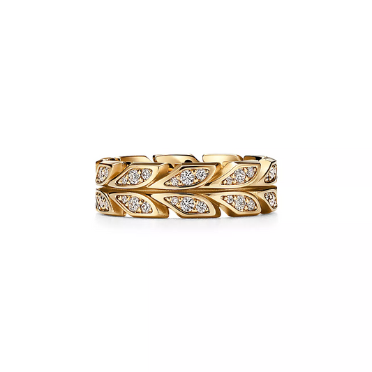 0.38 CTW Art Deco Vine Motif Natural Diamond Ring  customdiamjewel 10KT Yellow Gold VVS-EF