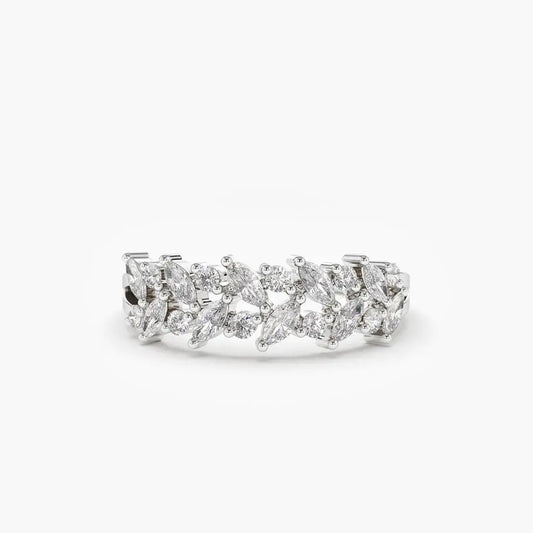 0.50CTW Marquise Cut Diamond Wedding Ring  customdiamjewel 10KT White Gold VVS-EF