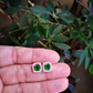 Green Emerald Princess cut Stud Earrings  customdiamjewel   