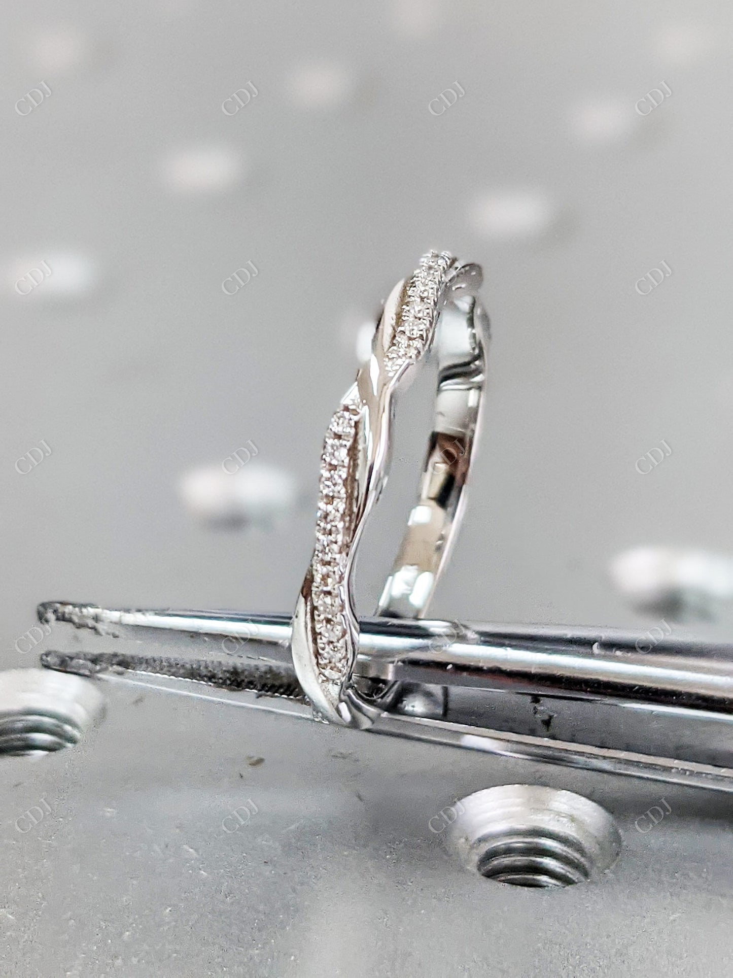 0.14CTW Round Lab Grown Diamond Twisted Wedding Band  customdiamjewel   