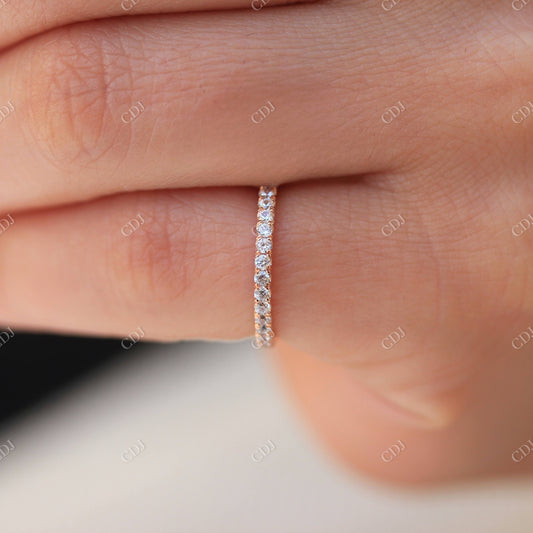 Rose Gold Half Eternity Lab Grown Diamond Wedding Band  customdiamjewel   