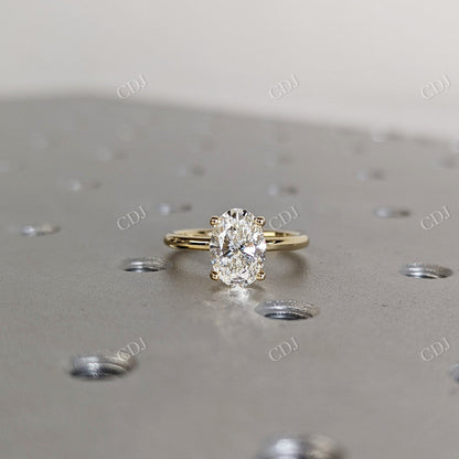 1.50CT Oval Cut Moissanite Solitaire Engagement Ring  customdiamjewel 10KT Yellow Gold VVS-EF