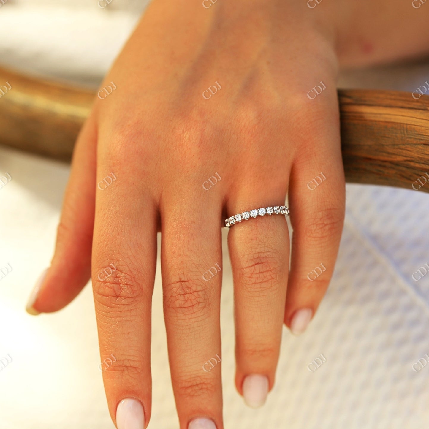 0.40CTW White Gold Lab Grown Diamond Wedding Band  customdiamjewel   