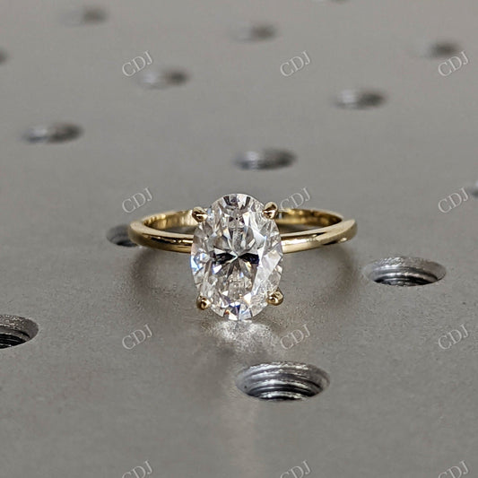 2.00CT Oval Cut Solitaire Moissanite Engagement Ring  customdiamjewel 10KT Yellow Gold VVS-EF