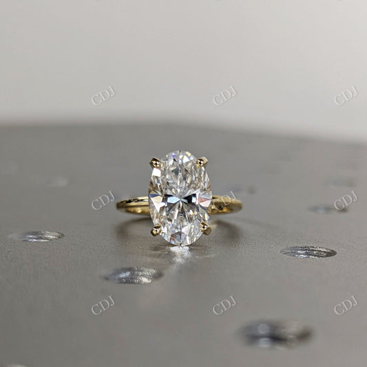 3.30CTW Oval Cut Hidden Halo Moissanite Ring  customdiamjewel 10KT Yellow Gold VVS-EF