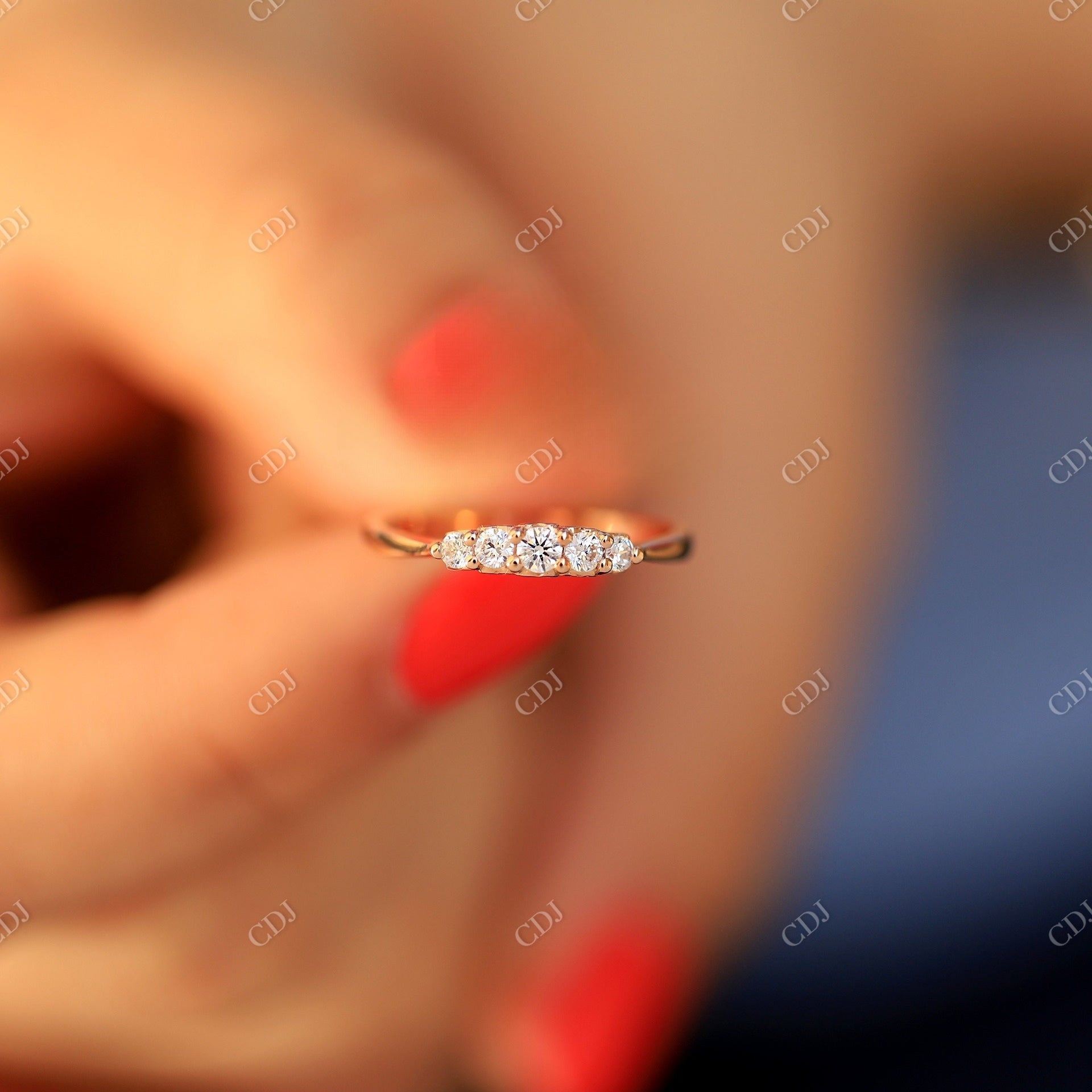 14K Rose Gold CVD Diamond Wedding Band  customdiamjewel   