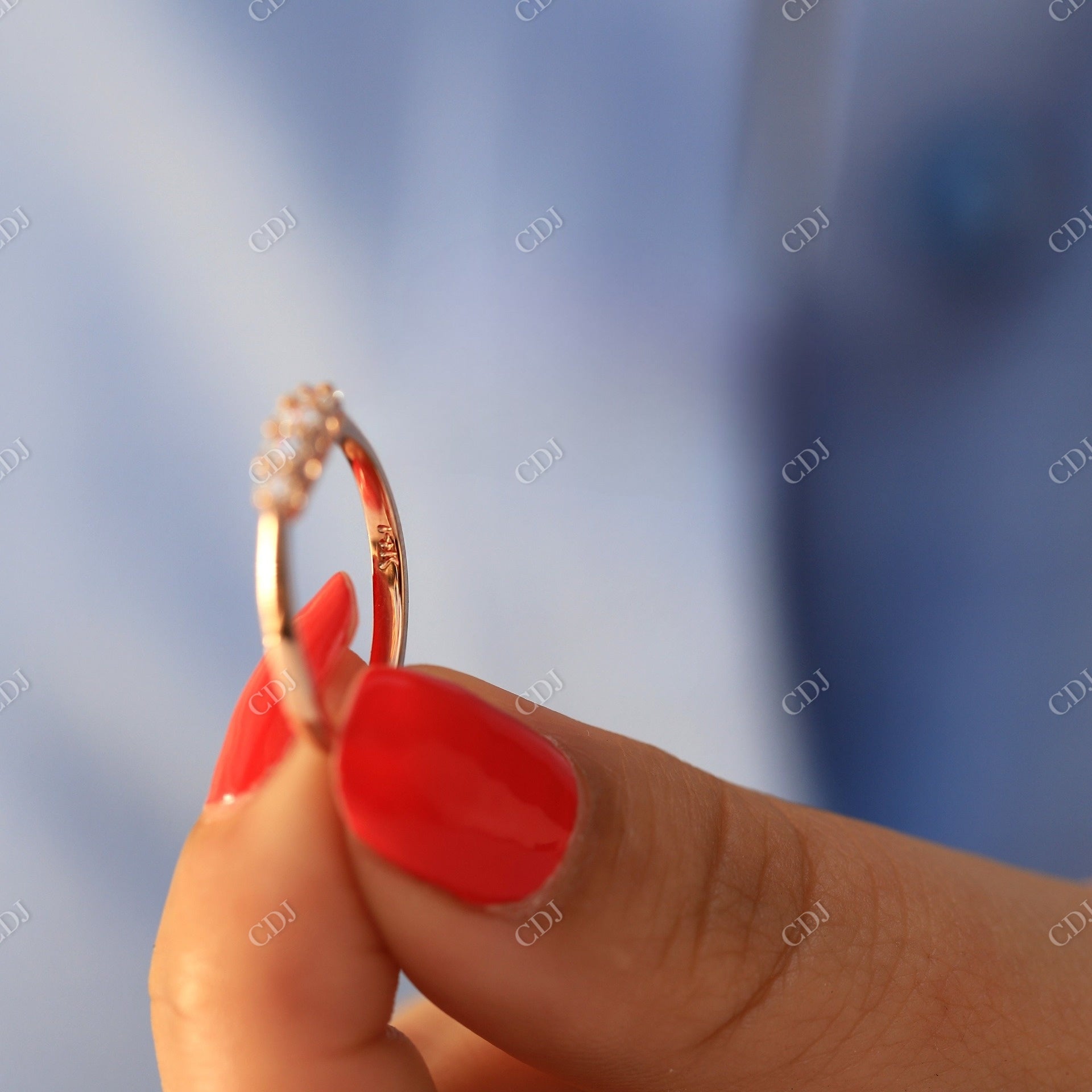 14K Rose Gold CVD Diamond Wedding Band  customdiamjewel   