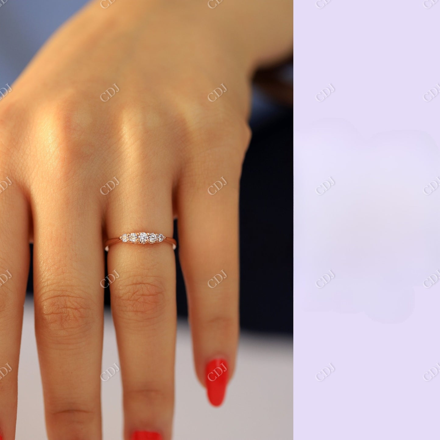 14K Rose Gold CVD Diamond Wedding Band  customdiamjewel   
