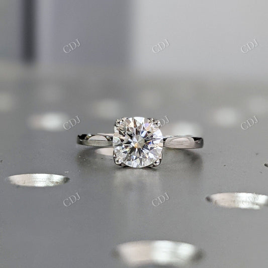 1.00CT Round Cut Moissanite Solitaire Engagement Ring  customdiamjewel 10KT White Gold VVS-EF