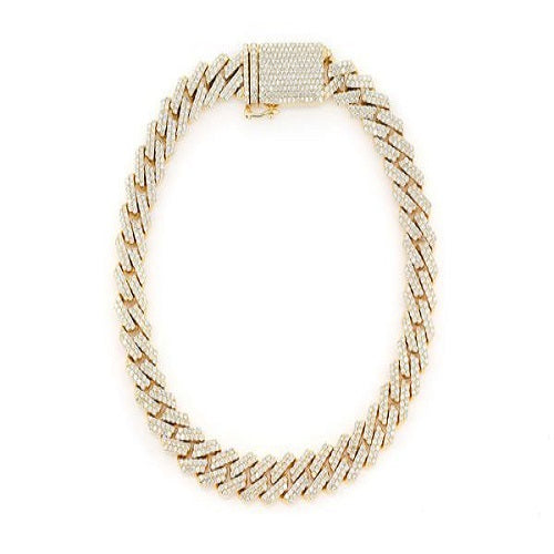 Gold Plated Diamond Cuban Link Bracelet  customdiamjewel   