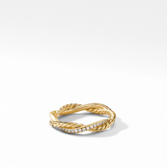 Pave Lab Grown Diamond Twisted Wedding Band  customdiamjewel 10KT Yellow Gold VVS-EF