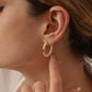 Gold Rope Chain Twisted Hoop Earrings  customdiamjewel   