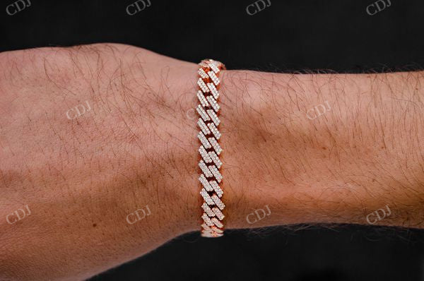 Gold Plated Diamond Cuban Link Bracelet  customdiamjewel   