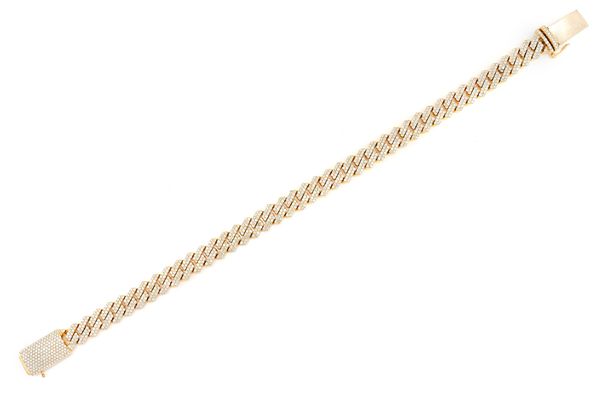 Gold Plated Diamond Cuban Link Bracelet  customdiamjewel   