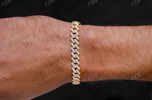 Gold Plated Diamond Cuban Link Bracelet  customdiamjewel   