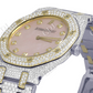 Audemars Piguet Stainless Steel Pink Dial Diamond Watch (12.5 CTW)  customdiamjewel   