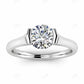 14K White Gold Knife Edged Shank Solitaire Engagement Ring