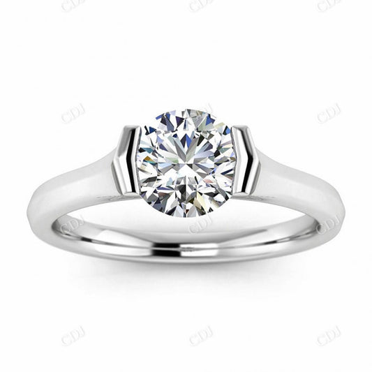 14K White Gold Knife Edged Shank Solitaire Engagement Ring  customdiamjewel 10KT White Gold VVS-EF